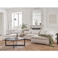 Lisa Design - Vermont - wohnlandschaft links - 7 sitzplätze - schlaffunktion - aus stoff - beige von LISA DESIGN