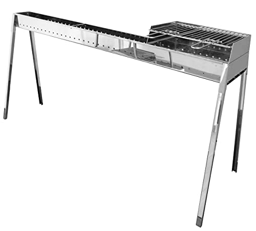 Spieße und Spieße mit Kohlegrill 120 cm Milano Grill 80 + 40 Plus (120 cm) aus Edelstahl verspiegelt von LISA Luxury IS an Attitude