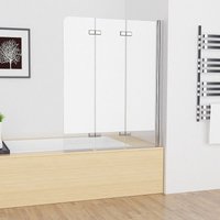 Lisa - 100 x 140cm Badewannen 3-teilig Faltwand Aufsatz 180° Duschwand Duschabtrennung 6mm Nano Glas DAY-3D von LISA