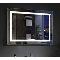 Lisa Badspiegel mit Beleuchtung led Badezimmerspiegel Wandspiegel mit Touch Beschlagfrei Dimmbar IP44, D:80x60cm+Steckdose von MEESALISA