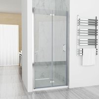 Meesalisa - Duschkabine Falttür Eckeinstieg Duschabtrennung esg Nano Glas, Nischentür/Duschtür 90 x 197cm von MEESALISA