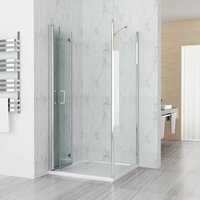 Lisa - Duschkabine Falttür Eckeinstieg Duschabtrennung esg Nano Glas, Tür 80 x 75 Seitenwand x 197cm von LISA