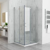 Duschkabine Falttür Eckeinstieg Duschabtrennung esg Nano Glas, Doppeltür 120x80x185cm von LISA
