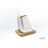 Lisa - Spießhalter aus Stahl mit Holzsockel Gran Sasso von LISA