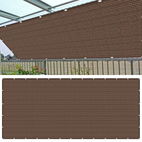 Sonnenschutz Sonnensegel 569 x 624 cm Rechteckig Atmungsaktiv Sonnenschutz Windschutz Netz Vielen Größen mit Spannseilen für Patio Balkon Terrasse Camping, braun von LISANSAN