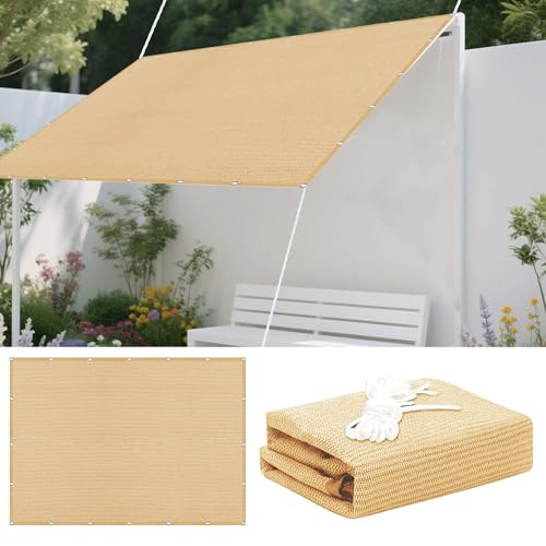Sonnensegel Atmungsaktiv 586 x 668 cm Rechteckig Atmungsaktiv 98% UV Schutz Sonnenschutz Netz mit Ösen Sichtschutz Reißfest Wetterfest Ohne Bohren für Terrasse Balkon, Sandgelb Sonnensegel Atmungsaktiv 586 x 668 cm Rechteckig Atmungsaktiv 98% UV Schutz Sonnenschutz Netz mit Ösen Sichtschutz Reißfest Wetterfest Ohne Bohren für Terrasse Balkon, Sandgelb von LISANSAN
