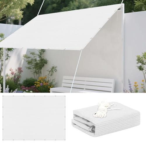Sonnensegel Atmungsaktiv 606 x 661 cm Rechteckig Atmungsaktiv 98% UV Schutz Sonnenschutz Netz mit Ösen Sichtschutz Reißfest Wetterfest Ohne Bohren für Terrasse Balkon, Weiß Sonnensegel Atmungsaktiv 606 x 661 cm Rechteckig Atmungsaktiv 98% UV Schutz Sonnenschutz Netz mit Ösen Sichtschutz Reißfest Wetterfest Ohne Bohren für Terrasse Balkon, Weiß von LISANSAN
