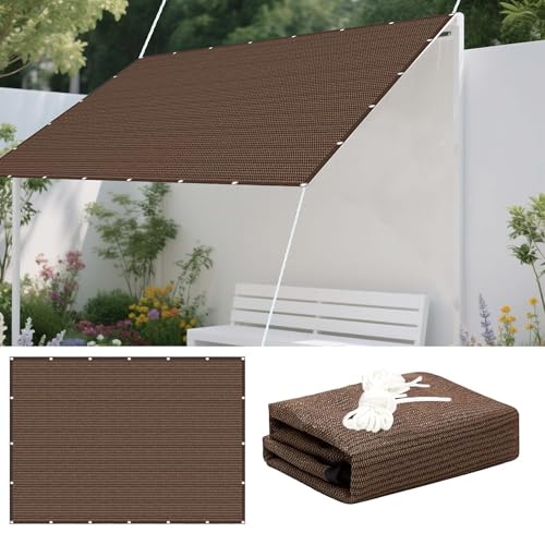 Sonnensegel Atmungsaktiv 607 x 651 cm Rechteckig Atmungsaktiv 98% UV Schutz Sonnenschutz Netz mit Ösen Sichtschutz Reißfest Wetterfest Ohne Bohren für Terrasse Balkon, braun Sonnensegel Atmungsaktiv 607 x 651 cm Rechteckig Atmungsaktiv 98% UV Schutz Sonnenschutz Netz mit Ösen Sichtschutz Reißfest Wetterfest Ohne Bohren für Terrasse Balkon, braun von LISANSAN