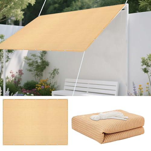 Sonnensegel Atmungsaktiv 607 x 657 cm Rechteckig Atmungsaktiv 98% UV Schutz Sonnenschutz Netz mit Ösen Sichtschutz Reißfest Wetterfest Ohne Bohren für Terrasse Balkon, Creme Farben Sonnensegel Atmungsaktiv 607 x 657 cm Rechteckig Atmungsaktiv 98% UV Schutz Sonnenschutz Netz mit Ösen Sichtschutz Reißfest Wetterfest Ohne Bohren für Terrasse Balkon, Creme Farben von LISANSAN