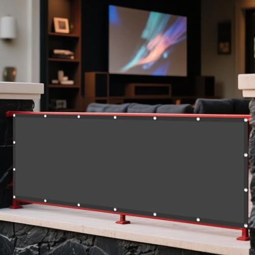 Sonnensegel Rechteckig mit Ösen 190 x 580 cm Rechteckig Wasserdicht Sonnenschutz Windschutz Baldachin Garten Segel Ohne Bohren mit Ösen Segeltuch für Terrasse Camping, Dunkelgrau von LISANSAN