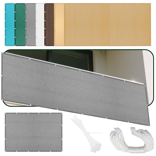 Sonnensegel Wasserabweisend 512 x 563 cm Rechteckig Atmungsaktiv 98% UV Schutz Sonnendach Beschattung mit Ösen Segeltuch 4 × 1.5 M Seile für Patio Hinterhof Rasengarten, Hellgrau Sonnensegel Wasserabweisend 512 x 563 cm Rechteckig Atmungsaktiv 98% UV Schutz Sonnendach Beschattung mit Ösen Segeltuch 4 × 1.5 M Seile für Patio Hinterhof Rasengarten, Hellgrau von LISANSAN