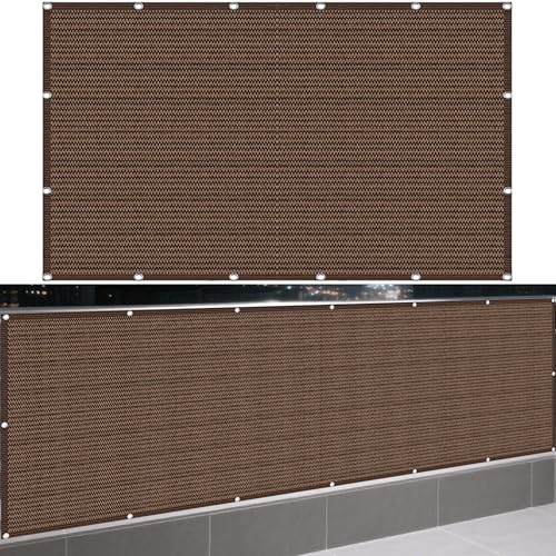 Sonnensegel Wasserabweisend 512 x 579 cm Rechteckig Atmungsaktiv 98% UV Schutz Sonnendach Beschattung mit Ösen Segeltuch 4 × 1.5 M Seile für Patio Hinterhof Rasengarten, braun von LISANSAN