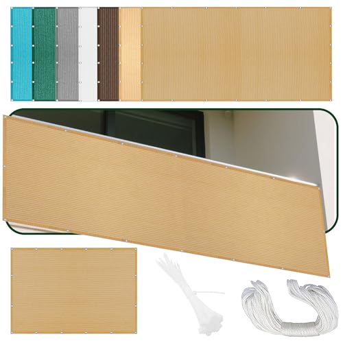 Sonnensegel Wasserabweisend 519 x 564 cm Rechteckig Atmungsaktiv 98% UV Schutz Sonnendach Beschattung mit Ösen Segeltuch 4 × 1.5 M Seile für Patio Hinterhof Rasengarten, Sandgelb Sonnensegel Wasserabweisend 519 x 564 cm Rechteckig Atmungsaktiv 98% UV Schutz Sonnendach Beschattung mit Ösen Segeltuch 4 × 1.5 M Seile für Patio Hinterhof Rasengarten, Sandgelb von LISANSAN