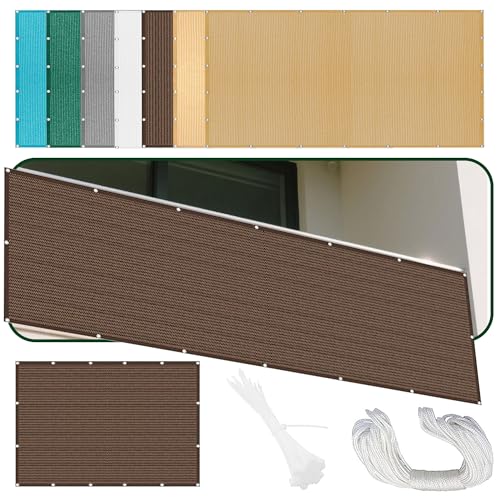 Sonnensegel Wasserabweisend 521 x 581 cm Rechteckig Atmungsaktiv 98% UV Schutz Sonnendach Beschattung mit Ösen Segeltuch 4 × 1.5 M Seile für Patio Hinterhof Rasengarten, braun Sonnensegel Wasserabweisend 521 x 581 cm Rechteckig Atmungsaktiv 98% UV Schutz Sonnendach Beschattung mit Ösen Segeltuch 4 × 1.5 M Seile für Patio Hinterhof Rasengarten, braun von LISANSAN