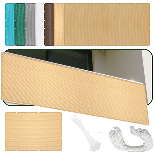 Sonnensegel Wasserabweisend 522 x 565 cm Rechteckig Atmungsaktiv 98% UV Schutz Sonnendach Beschattung mit Ösen Segeltuch 4 × 1.5 M Seile für Patio Hinterhof Rasengarten, Creme Farben Sonnensegel Wasserabweisend 522 x 565 cm Rechteckig Atmungsaktiv 98% UV Schutz Sonnendach Beschattung mit Ösen Segeltuch 4 × 1.5 M Seile für Patio Hinterhof Rasengarten, Creme Farben von LISANSAN
