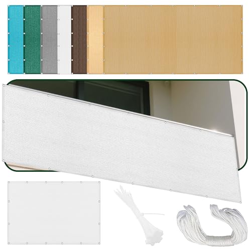 Sonnensegel Wasserabweisend 534 x 566 cm Rechteckig Atmungsaktiv 98% UV Schutz Sonnendach Beschattung mit Ösen Segeltuch 4 × 1.5 M Seile für Patio Hinterhof Rasengarten, Weiß Sonnensegel Wasserabweisend 534 x 566 cm Rechteckig Atmungsaktiv 98% UV Schutz Sonnendach Beschattung mit Ösen Segeltuch 4 × 1.5 M Seile für Patio Hinterhof Rasengarten, Weiß von LISANSAN