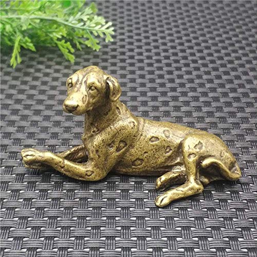 LILOVE Handgemachte Massive Messing Sternzeichen Tier Bronze Hund Statue Retro Fortune Hund niedlichen Hund Tee Haustier von LILOVE