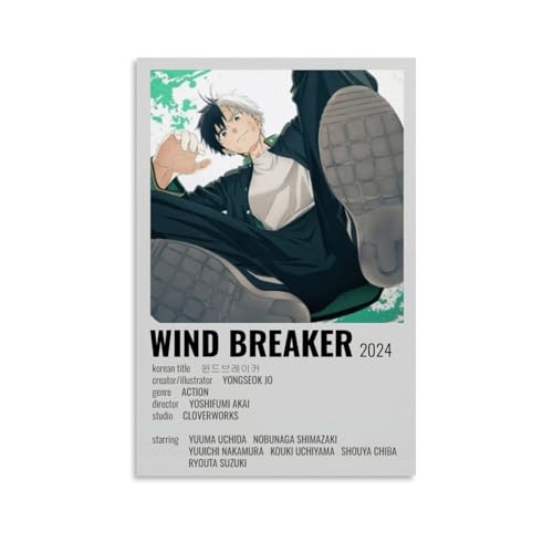 LISHDUNS Anime-Poster, Motiv: Windbreaker, Schlafzimmer, Wohnzimmer, Wanddekoration, Poster, Ästhetik, Art-Deco, 30 x 45 cm, ungerahmter Stil von LISHDUNS