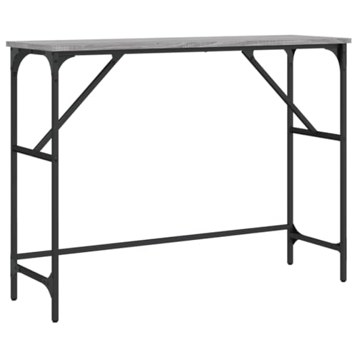Konsolentisch schmal Flurtisch Beistelltisch Regal für Eingangsbereich Wohnzimmer Braun Eiche Optik 75 x 32 x 75 cm Holzwerkstoff von LISHEUK