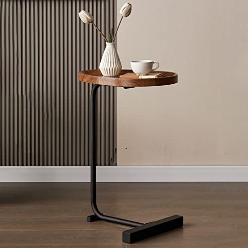 LISHEUK Beistelltisch im Retro-Stil mit Metallrahmen für Sofa und Bett, moderner Couchtisch, Nachttisch für Wohnzimmer und Schlafzimmer (/Schwarz A) von LISHEUK
