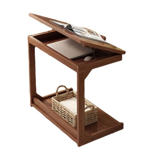 LISHEUK C-förmiger Beistelltisch mit Rollen, mobiler Sofa-Beistelltisch mit Stauraum, Verstellbarer Couchtisch aus Holz für Wohnzimmer, Schlafzimmer, 40 cm LISHEUK C-förmiger Beistelltisch mit Rollen, mobiler Sofa-Beistelltisch mit Stauraum, Verstellbarer Couchtisch aus Holz für Wohnzimmer, Schlafzimmer, 40 cm von LISHEUK