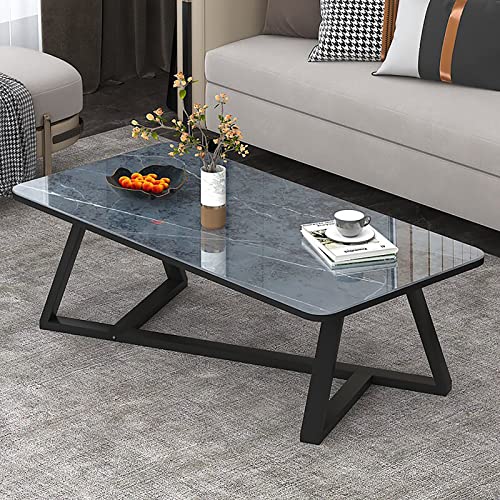 LISHEUK Couchtisch, rechteckig, hochwertiger Sofatisch, Tischplatte aus gehärtetem Glas mit Marmorstruktur und mattschwarzem Metallrahmen, Moderne Mitteltische für das Wohnzimme LISHEUK Couchtisch, rechteckig, hochwertiger Sofatisch, Tischplatte aus gehärtetem Glas mit Marmorstruktur und mattschwarzem Metallrahmen, Moderne Mitteltische für das Wohnzimme von LISHEUK
