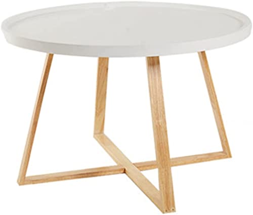 LISHEUK Kleiner Couchtisch für das Wohnzimmer, moderner Couchtisch, Akzent-Beistelltische mit stabilem Metallrahmen, einfache Montage, weiß, 44,5 x 70 cm von LISHEUK