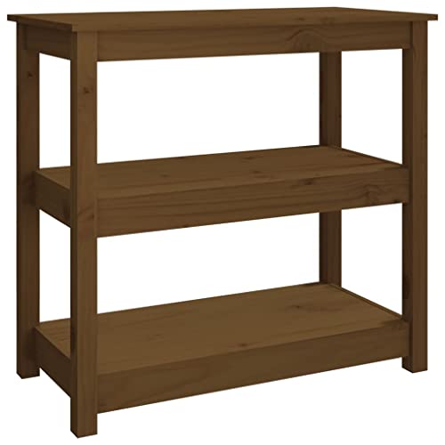 LISHEUK Konsolentisch Eingangstisch mit 3 Ablagen Sideboard Beistelltisch für Wohnzimmer Flur Schlafzimmer Eingangsbereich Grau 80 x 40 x 74 cm Massivholz Kiefer LISHEUK Konsolentisch Eingangstisch mit 3 Ablagen Sideboard Beistelltisch für Wohnzimmer Flur Schlafzimmer Eingangsbereich Grau 80 x 40 x 74 cm Massivholz Kiefer von LISHEUK