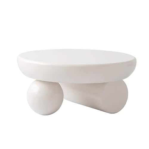 LISHEUK Kreativer, moderner, runder Couchtisch mit Beistelltischen, kein Zusammenbau erforderlich, stabiles und stilvolles Design, ideal für die Wohnzimmerdekoration, Farbe: Weiß LISHEUK Kreativer, moderner, runder Couchtisch mit Beistelltischen, kein Zusammenbau erforderlich, stabiles und stilvolles Design, ideal für die Wohnzimmerdekoration, Farbe: Weiß von LISHEUK
