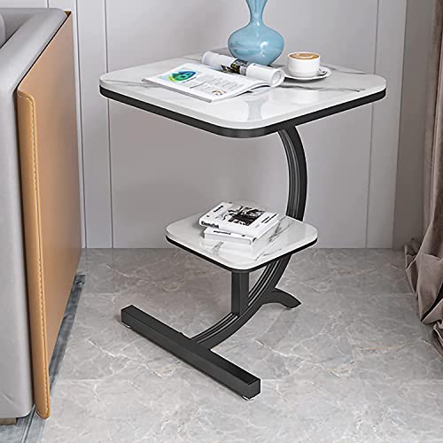 LISHEUK Marmor-Sofatisch, Beistelltisch, stabile Metallbeine, Teetisch, quadratisch, gesinterte Steinplatte, Cocktailtisch, 2-stufige Akzentseite für Wohnzimmer, Home Office, EMP LISHEUK Marmor-Sofatisch, Beistelltisch, stabile Metallbeine, Teetisch, quadratisch, gesinterte Steinplatte, Cocktailtisch, 2-stufige Akzentseite für Wohnzimmer, Home Office, EMP von LISHEUK