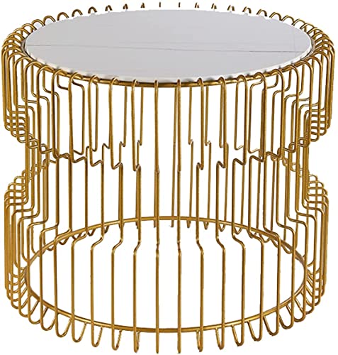 LISHEUK Metall-Beistelltische für Schlafzimmer, Sofa-Beistelltisch für kleine Räume, runder Couchtisch für Wohnzimmer, Schlichter Nachttisch im nordischen Stil, kreativer Snack-B von LISHEUK