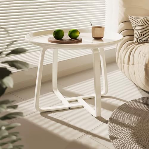 LISHEUK Moderner Beistelltisch für Wohnzimmer, Schlafzimmer und Balkon, Kleiner Beistelltisch für die Terrasse, runder Couchtisch, Farbe Beige, stilvolle Möbel LISHEUK Moderner Beistelltisch für Wohnzimmer, Schlafzimmer und Balkon, Kleiner Beistelltisch für die Terrasse, runder Couchtisch, Farbe Beige, stilvolle Möbel von LISHEUK