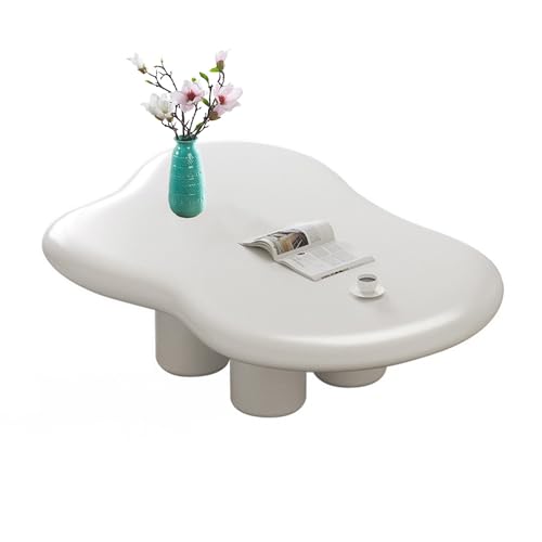 LISHEUK Moderner Cloud-Couchtisch fürs Wohnzimmer, unregelmäßiger Beistelltisch in Schwarz/Creme/Weiß, einfacher und stilvoller Beistelltisch, Cocktailtisch, 100 x 69 x 40 cm, we LISHEUK Moderner Cloud-Couchtisch fürs Wohnzimmer, unregelmäßiger Beistelltisch in Schwarz/Creme/Weiß, einfacher und stilvoller Beistelltisch, Cocktailtisch, 100 x 69 x 40 cm, we von LISHEUK