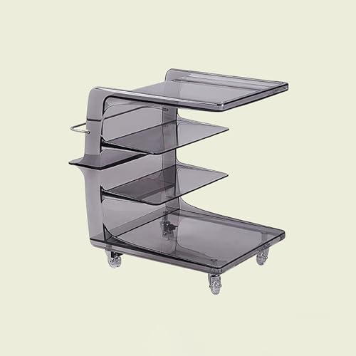 LISHEUK Moderner Grauer Beistelltisch mit Armlehnen, doppelseitigem Stauraum und Rollen. Kleiner Couchtisch mit Stauraum, perfekt für kleine Räume. von LISHEUK