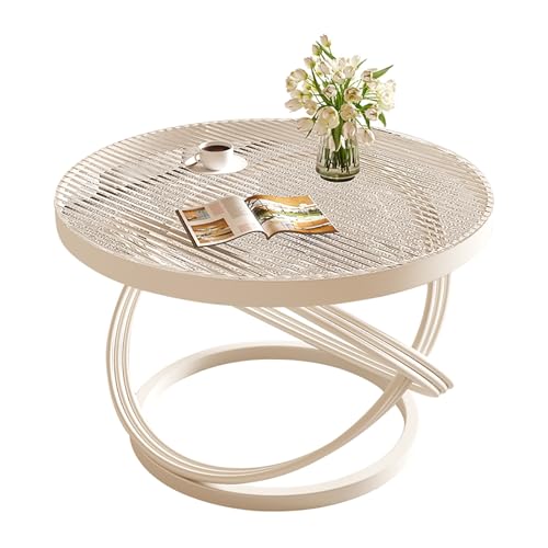 LISHEUK Moderner runder Couchtisch mit Glastischplatte und Metallrahmen. Kleiner Beistelltisch für Wohnzimmer oder Büro. Kein Zusammenbau erforderlich. Kreatives und dekoratives LISHEUK Moderner runder Couchtisch mit Glastischplatte und Metallrahmen. Kleiner Beistelltisch für Wohnzimmer oder Büro. Kein Zusammenbau erforderlich. Kreatives und dekoratives von LISHEUK