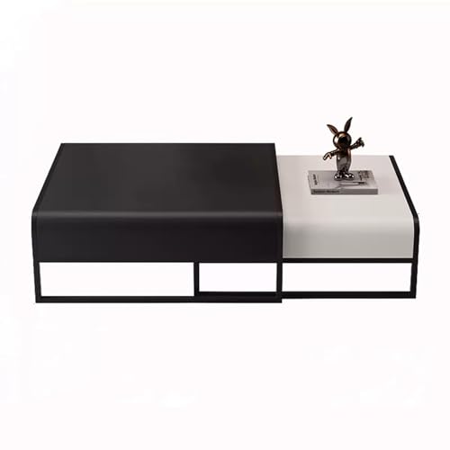 LISHEUK Modernes Satztisch-Couchtisch-Set mit 2 Stück, stapelbarer quadratischer Couchtisch, Stabiler Beistelltisch aus Metall, minimalistischer Akzent-Beistelltisch für Wohnzimm von LISHEUK