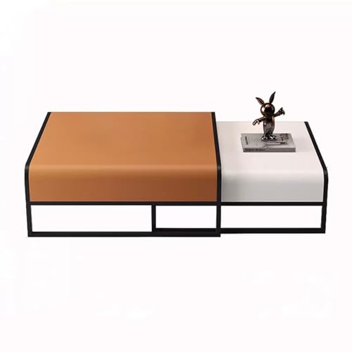 LISHEUK Modernes Satztisch-Couchtisch-Set mit 2 Stück, stapelbarer quadratischer Couchtisch, Stabiler Beistelltisch aus Metall, minimalistischer Akzent-Beistelltisch für Wohnzimm von LISHEUK