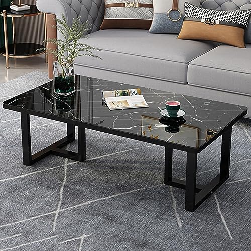 LISHEUK Rechteckiger Couchtisch aus Kunstmarmor, Schreibtischplatte aus gehärtetem Glas und Metallbeine, moderner Sofatisch, Teetisch, Akzenttisch für Wohnzimmer, Büroschreibtisc LISHEUK Rechteckiger Couchtisch aus Kunstmarmor, Schreibtischplatte aus gehärtetem Glas und Metallbeine, moderner Sofatisch, Teetisch, Akzenttisch für Wohnzimmer, Büroschreibtisc von LISHEUK