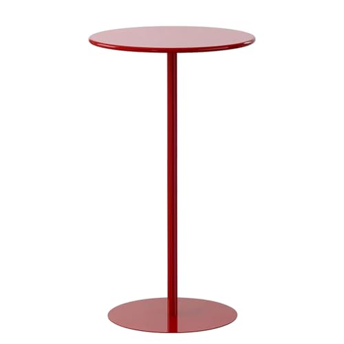 LISHEUK Roter hoher Bistrotisch aus Metall für Moderne Mahlzeiten im Innen- und Außenbereich sowie Veranstaltungen, 70 x 70 x 104 cm von LISHEUK