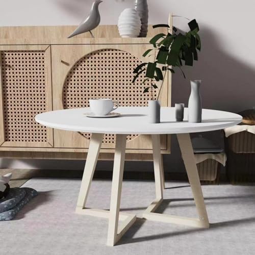 LISHEUK Runder Couchtisch aus Massivholz mit Bogenholz-Basisbein für kleine Wohnräume - Moderner Beistelltisch mit Kreis für Büro oder Wohnzimmer LISHEUK Runder Couchtisch aus Massivholz mit Bogenholz-Basisbein für kleine Wohnräume - Moderner Beistelltisch mit Kreis für Büro oder Wohnzimmer von LISHEUK
