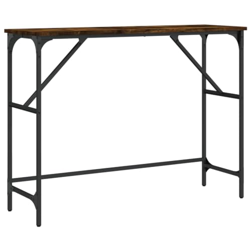 LISHEUK Schmaler Konsolentisch, Beistelltisch, Regal, Eingangstisch für Flur, Wohnzimmer, Braun, Eichenoptik, 75 x 32 x 75 cm, Holzwerkstoff von LISHEUK