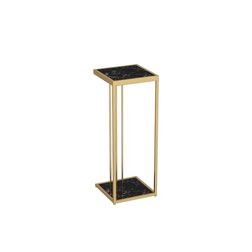 Marmor-Beistelltisch, Sofa-Beistelltisch, hoher Nachttisch, 2-stöckiges Lagerregal, Eingangstisch zum Präsentieren und Aufbewahren von Vasen und Blumentöpfen (Größe: 30 x von LISHEUK