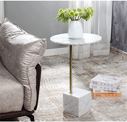 Sofa-Beistelltisch für Wohnzimmer, Kleiner runder Beistelltisch, nordischer Marmor-Couchtisch, Snacktisch weiß, Nachttisch für Schlafzimmer, Leichter Luxus-Ecktisch schwa Sofa-Beistelltisch für Wohnzimmer, Kleiner runder Beistelltisch, nordischer Marmor-Couchtisch, Snacktisch weiß, Nachttisch für Schlafzimmer, Leichter Luxus-Ecktisch schwa von LISHEUK