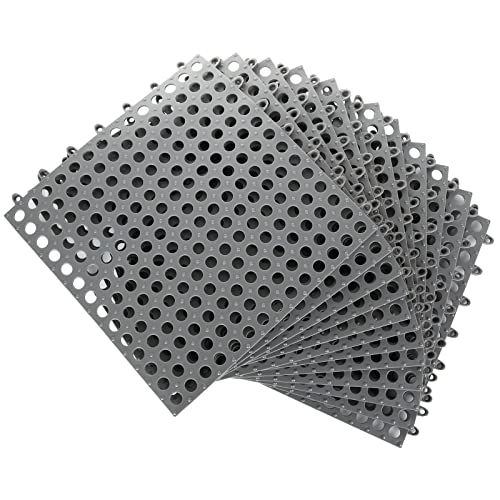 12 Stück ineinandergreifende rutschfeste Bodenfliesen, 30 x 30 cm, weiche PVCBodenfliesen, Badewannenmatte mit Ablauflöchern, ineinandergreifende Drainagefliesen für Outdoor, Bad, Küche, Pool, von LISHINE