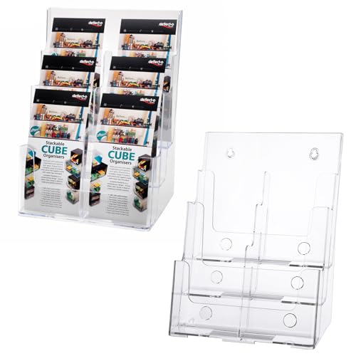 LISHINE Broschürenhalter aus Acryl, 3 Etagen, 21,6 x 27,9 cm und 10,2 x 22,9 cm, Wandhalterung, transparenter Prospekthalter, Literaturhalter, Kunststoff, Flyer-Halter für Trifold, Magazine, Dokumente LISHINE Broschürenhalter aus Acryl, 3 Etagen, 21,6 x 27,9 cm und 10,2 x 22,9 cm, Wandhalterung, transparenter Prospekthalter, Literaturhalter, Kunststoff, Flyer-Halter für Trifold, Magazine, Dokumente von LISHINE