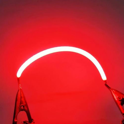 LISOCLU Flexibles 3-V-Filament, 38 mm, 60 mm, 80 mm, 95 mm, 130 mm, 145 mm, 185 mm, 255 mm, 300 mm, 450 mm, LED-Filament, LED-Perlendiode, Lichtzubehör (2 Stück), 95 mm, weiches Filament, rotes Licht, von LISOCLU