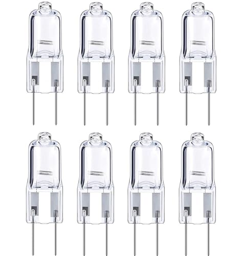 LISOCLU GY6.35 Halogenlampen 20 W G6.35 20 W 35 W 12 V Halogenlampen 12 Volt Halogenlampe Bi-Pin Basis Glas transparent Linse warmweiß 2700 K (8 Stück) 20 W von LISOCLU