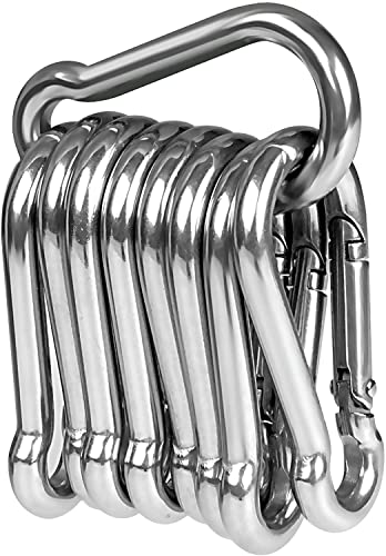 LISOPO 10er Karabinerhaken Edelstahl 304, Karabiner mit Schnappverschluss 50mm x 5mm belastbar Karabinerhaken Premium-Qualitätsstahl für alle Zughilfen und Griffe mit Einer Öse LISOPO 10er Karabinerhaken Edelstahl 304, Karabiner mit Schnappverschluss 50mm x 5mm belastbar Karabinerhaken Premium-Qualitätsstahl für alle Zughilfen und Griffe mit Einer Öse von LISOPO