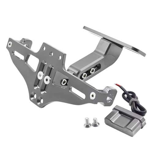 LISROEU Motor Kennzeichenhalter Kompatibel Mit Ducati Für Monster937 Für Monster 937 SP 2021 2022 2023 2024 CNC-Motorrad-Hinterrad-Kennzeichenhalterung Halter Blinker(Silver) von LISROEU