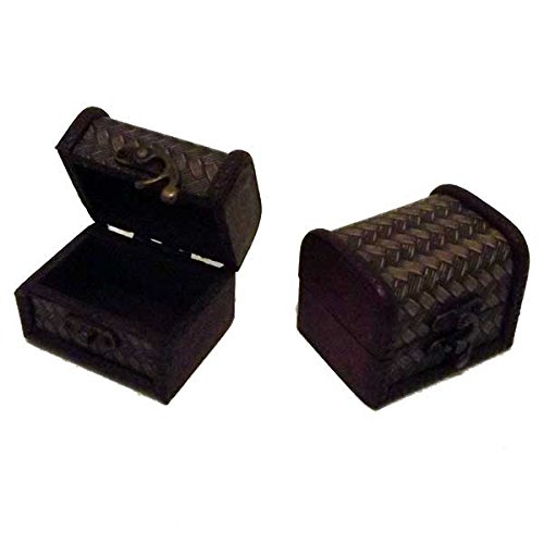 LISSEK Kleine Holztruhe Kiste Schatztruhe Mini Aufbewahrungsbox mit Schloss Piratenschatztruhe, ca. 8x6x6cm (K) von LISSEK